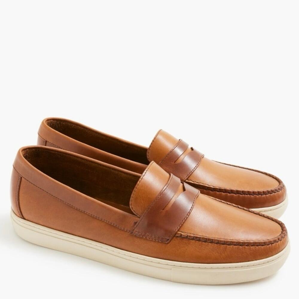 J. Crew Leather hybrid casual loafers in Havana Brown Size 11